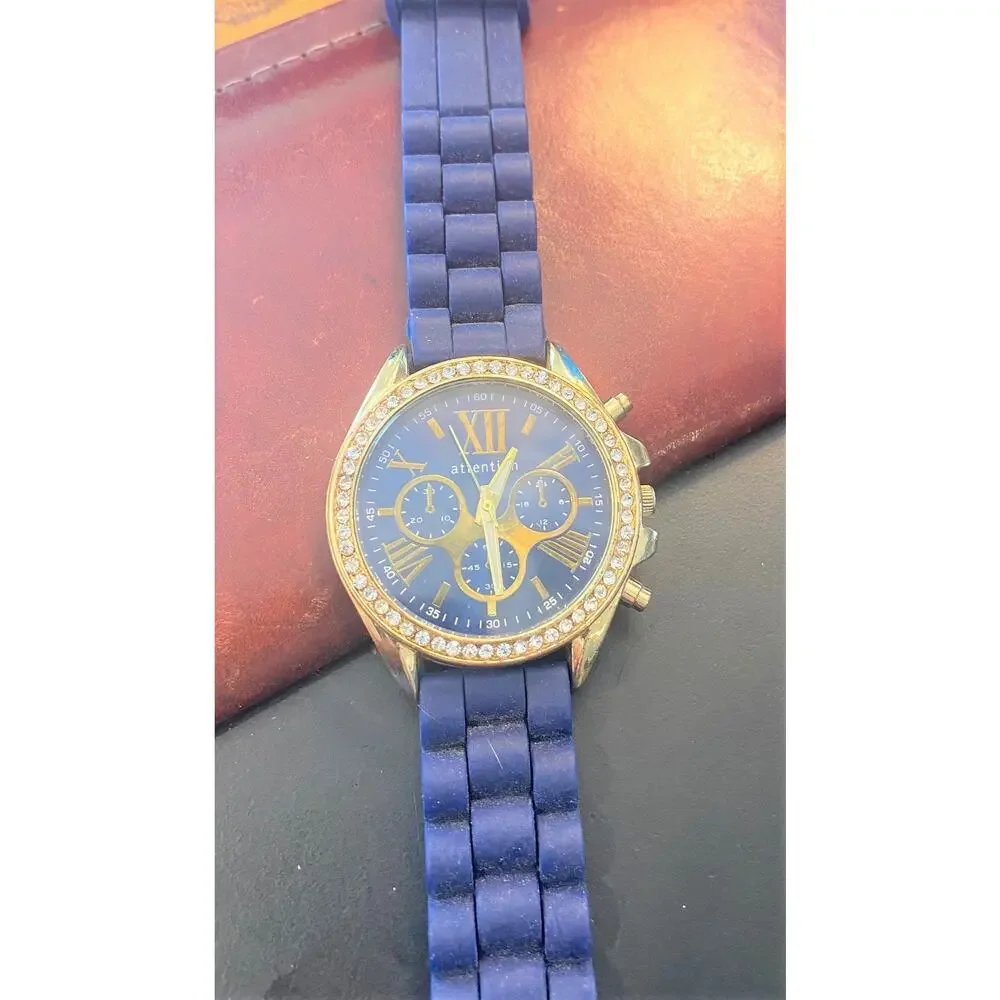 Women's 40mm Attention Watch, Gold Tone with Crystal Accents